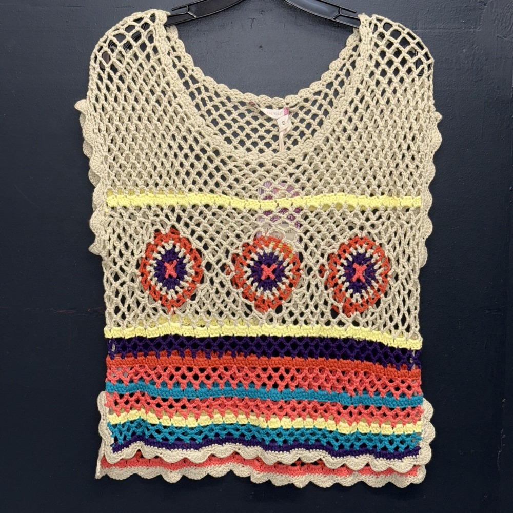 NWT Cottagecore Chelsea and Violet  Crocheted Boho Granny‎ Core Top Size Small